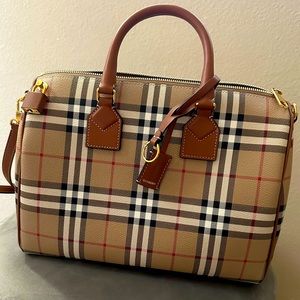 Burberry check bowling bag